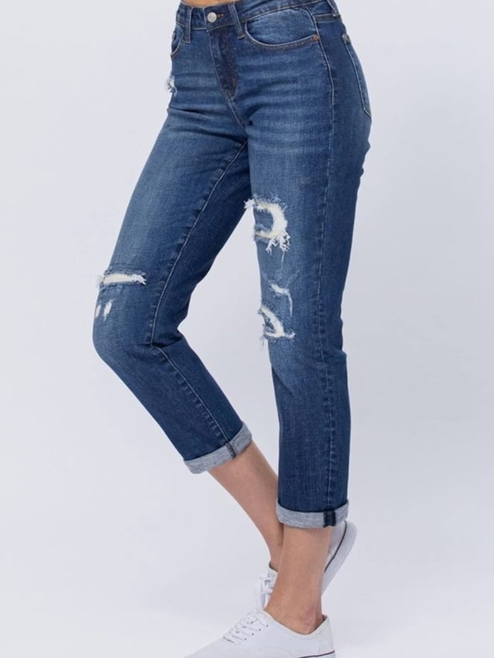 LOFT Women Patch Distressed Ankle Crop Modern Skinny Denim Jeans Size 4